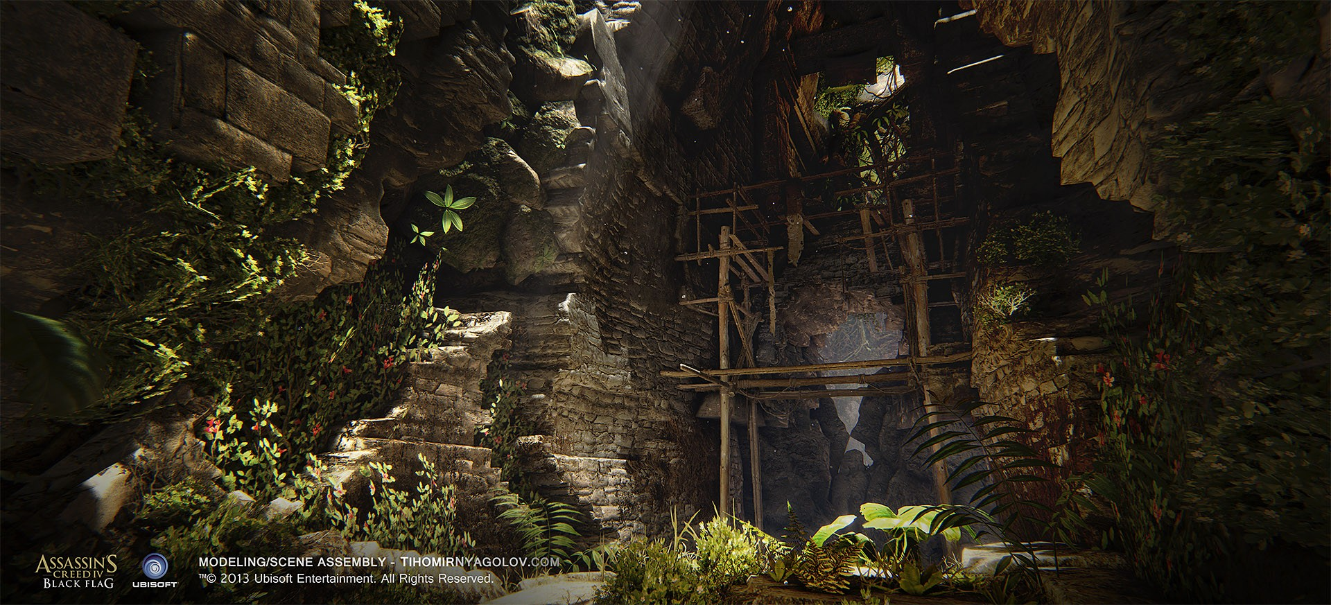 Mayan ruin environment from Assassin’s Creed IV Black Flag, with original artist credits