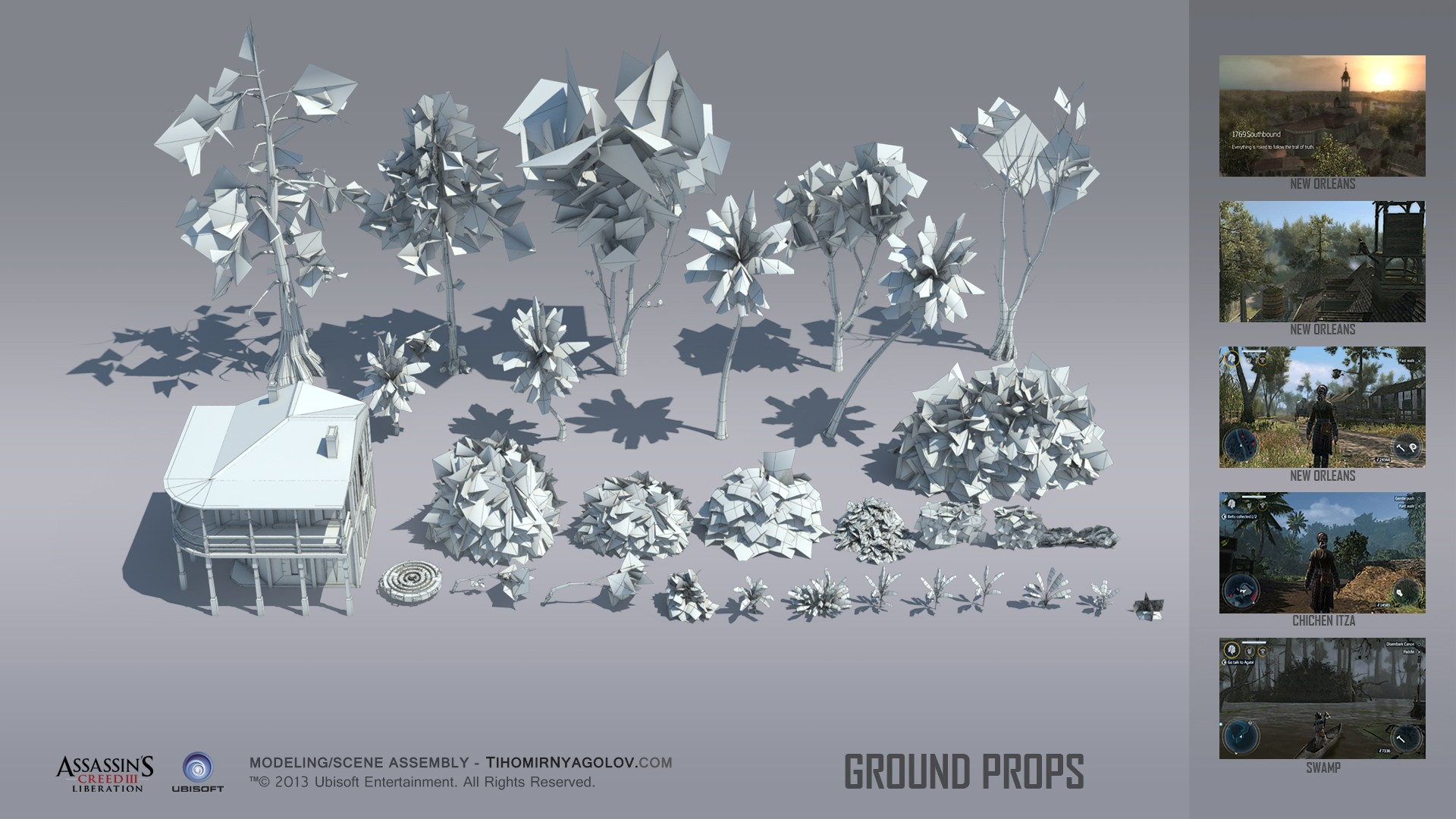 Ground environment props breakdown with original artist credits