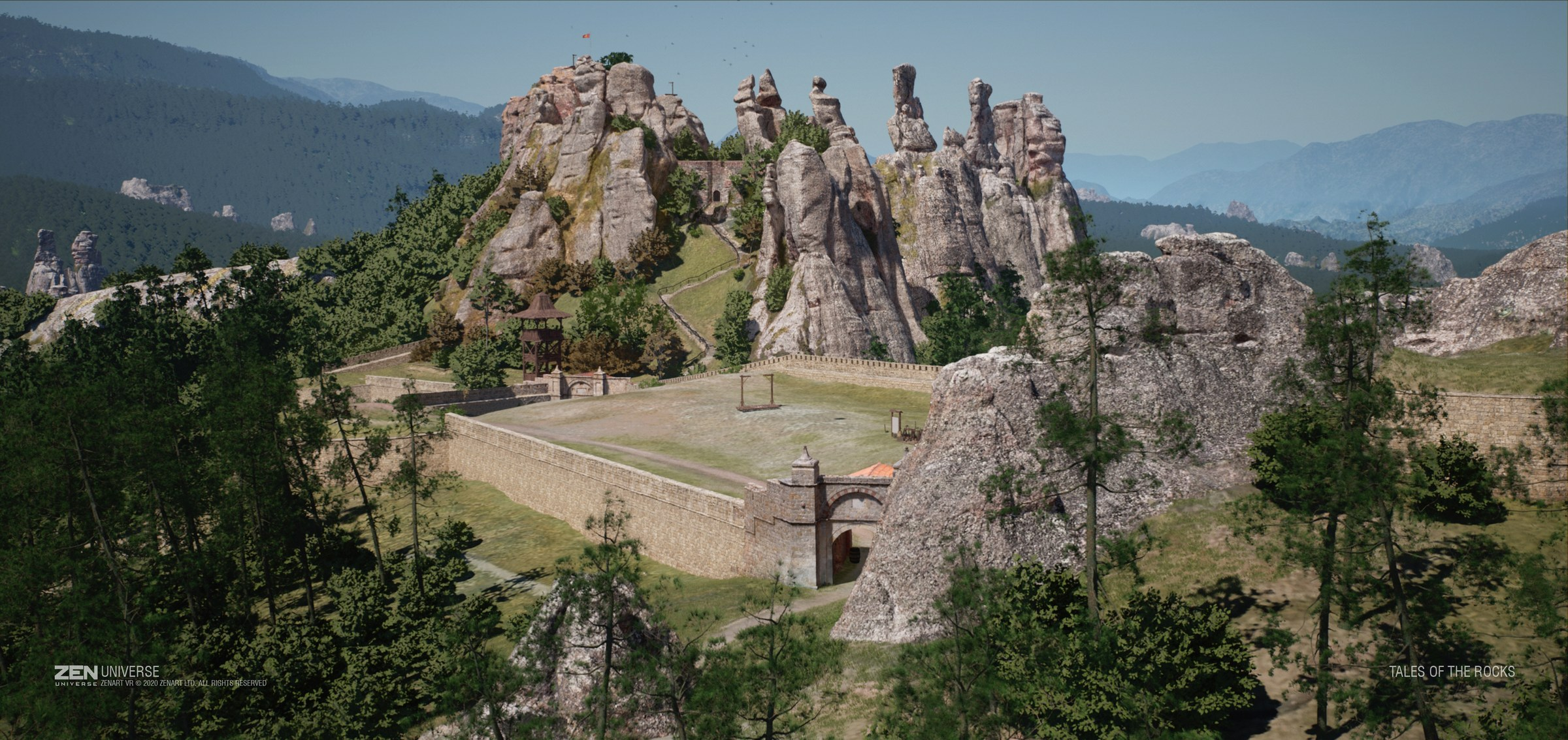 Zen Universe stone fort and rock formations